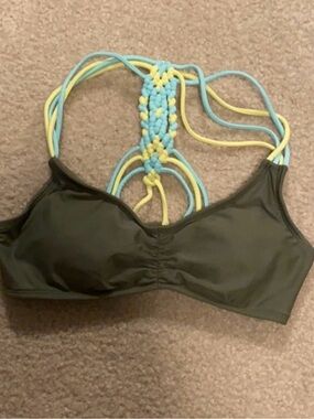 Olive green bikini swim top